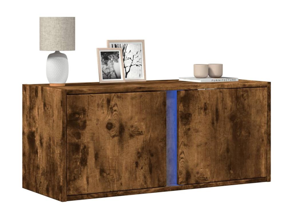 Meuble TV en chêne brun, 80 x 31 x 35 cm