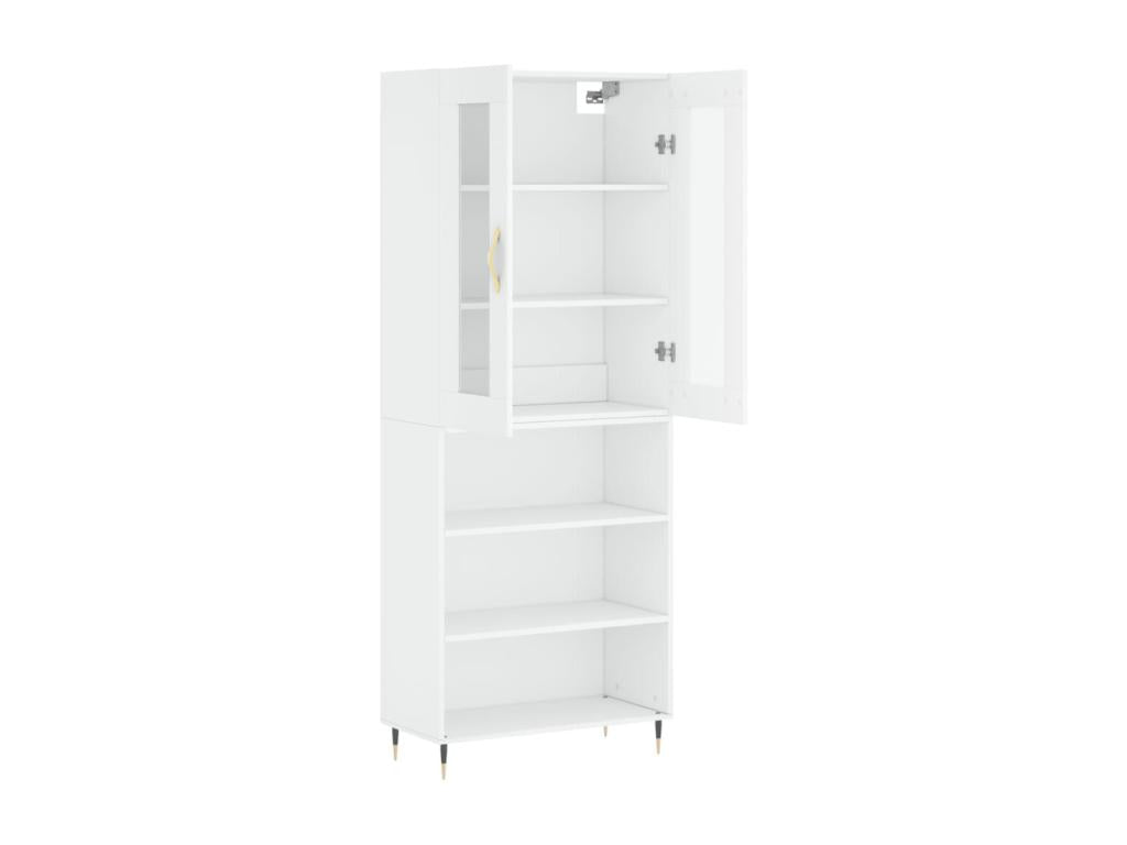 Buffet en bois d'ingénierie blanc, 69,5 x 34 x 180 cm