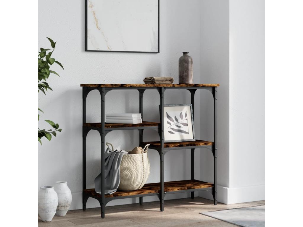 Table en bois d'ingénierie naturel, 80 x 29 x 75 cm