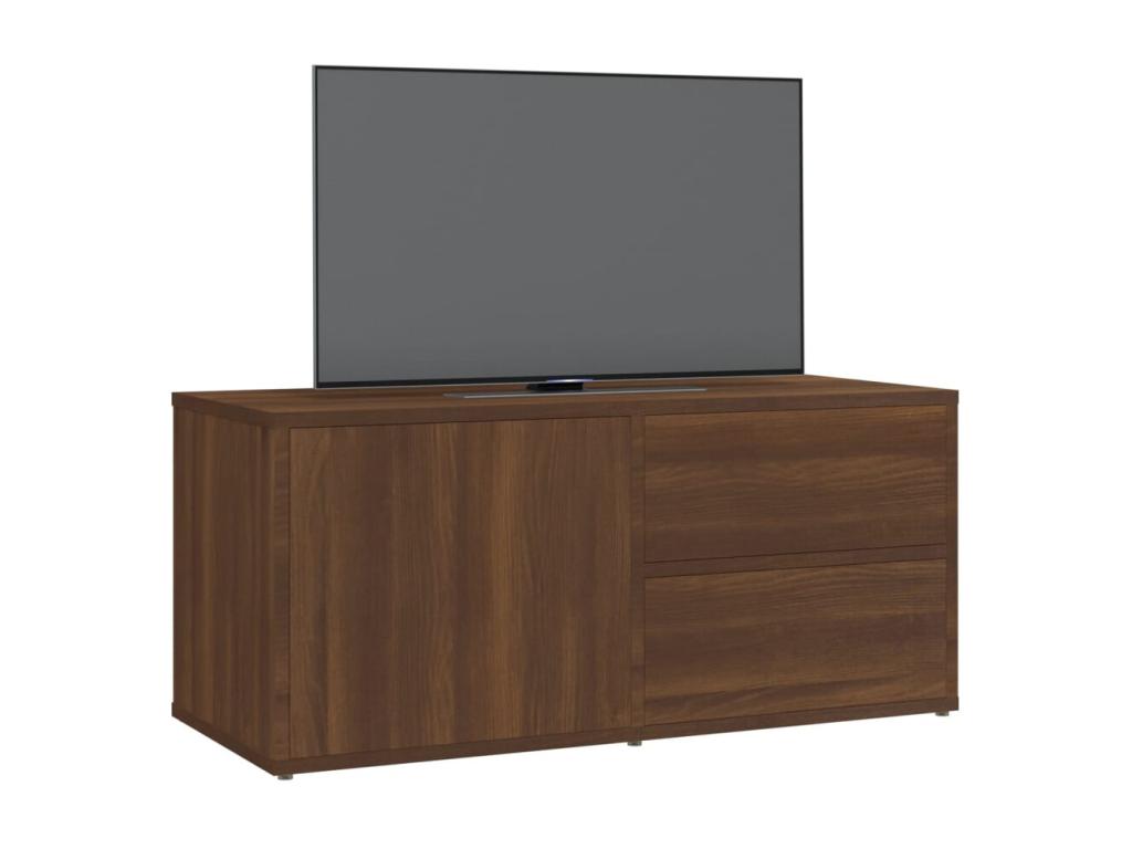 Meuble TV en bois composite marron, 80 x 34 x 36 cm