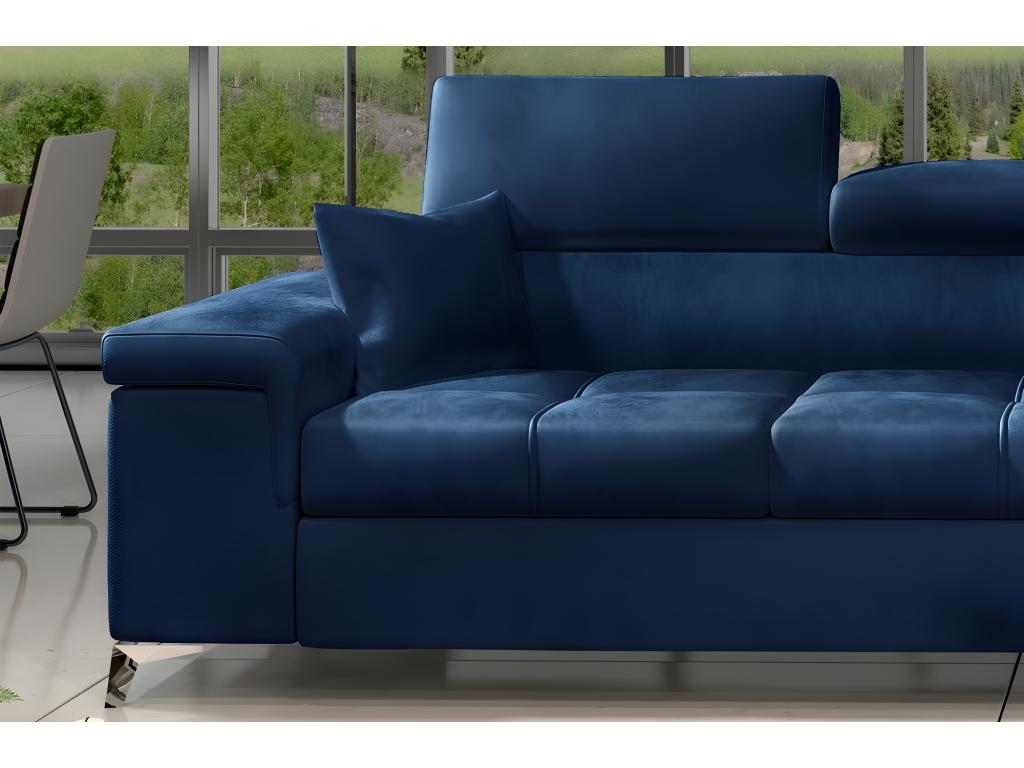 Canapé-lit en velours bleu