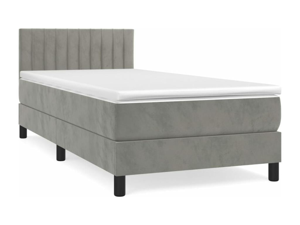 Matelas en velours gris, 80 x 200 cm