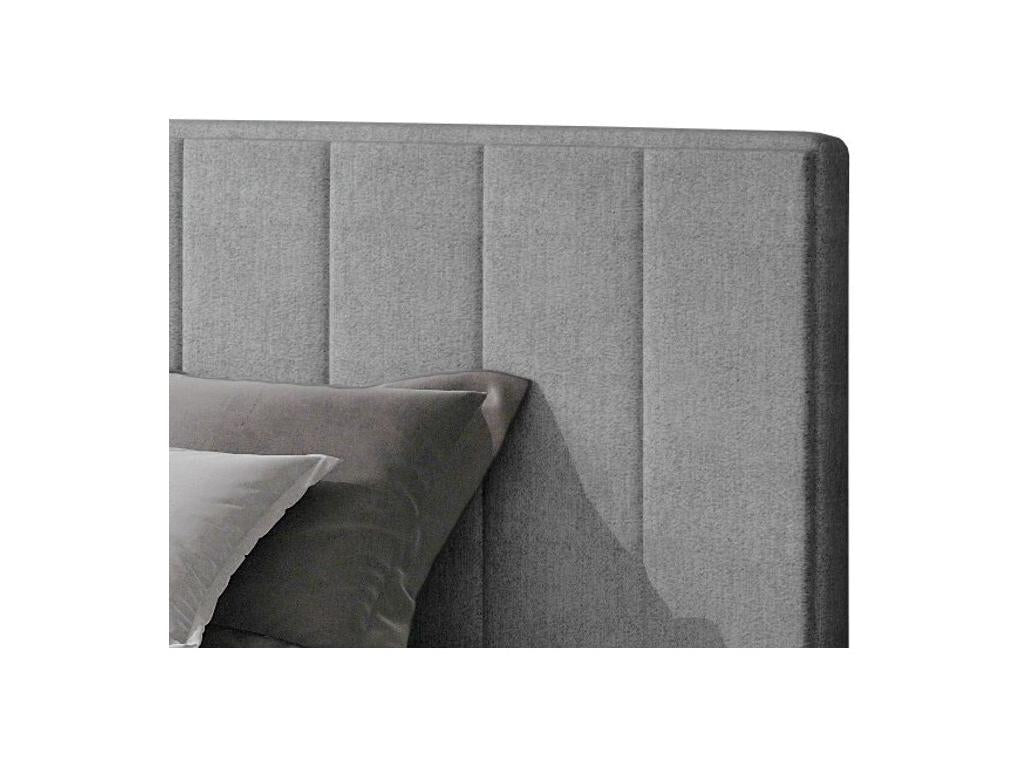 Lit en tissu gris, 180 x 200 cm