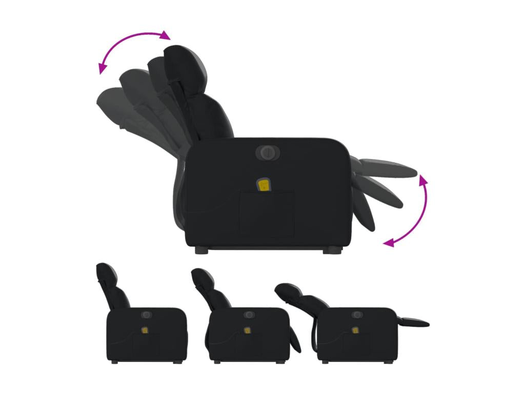 Fauteuil d'appoint en similicuir noir - dlz1766459709915