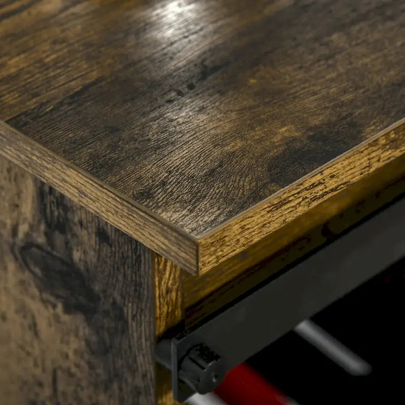 Buffet industriel HOMCOM avec porte coulissante de style grange et casier à vin 6 bouteilles.