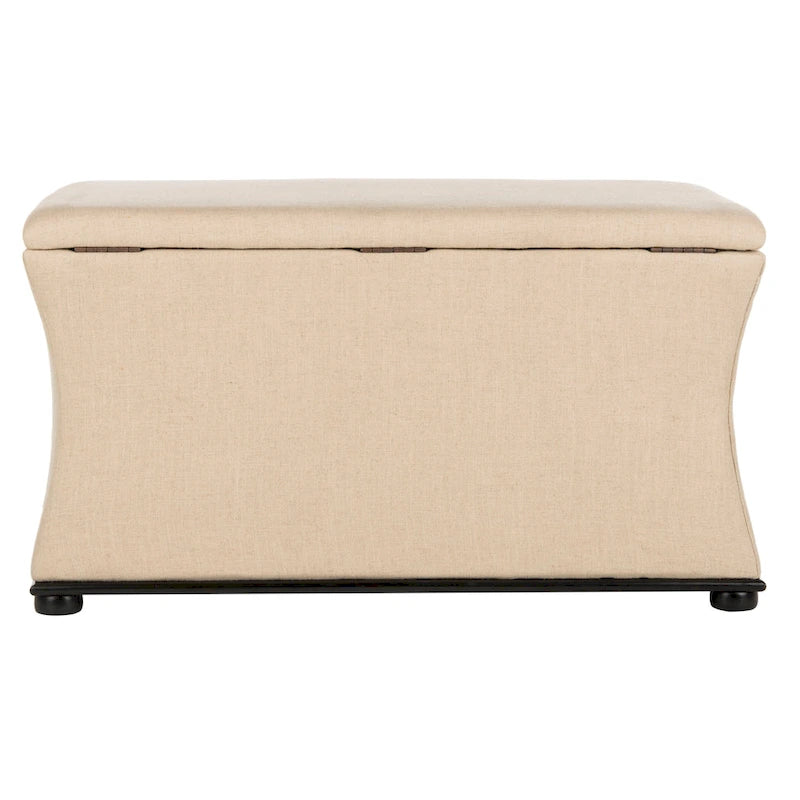 Banc de rangement SAFAVIEH Gigi en lin crème - 91,4 cm L x 48,3 cm P x 53,3 cm H