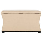 Banc de rangement SAFAVIEH Gigi en lin crème - 91,4 cm L x 48,3 cm P x 53,3 cm H