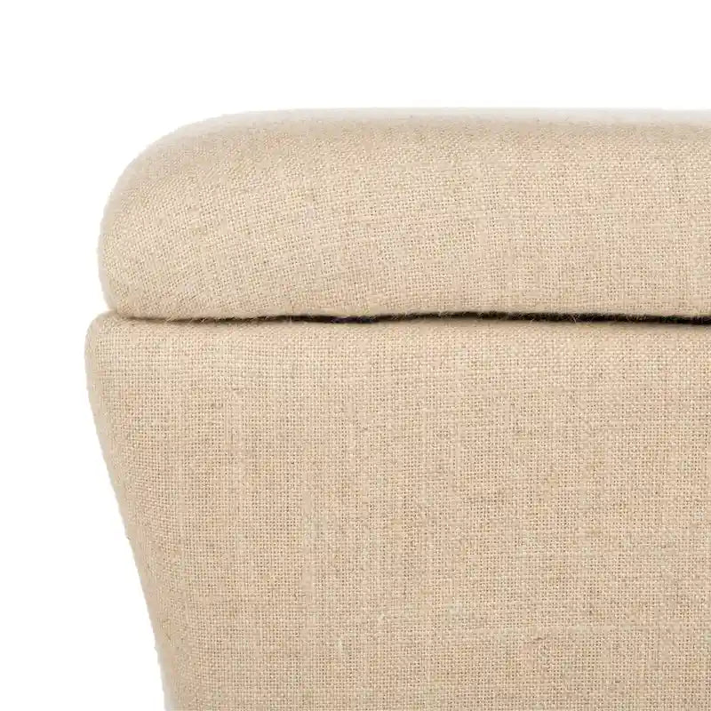 Banc de rangement SAFAVIEH Gigi en lin crème - 91,4 cm L x 48,3 cm P x 53,3 cm H
