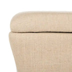 Banc de rangement SAFAVIEH Gigi en lin crème - 91,4 cm L x 48,3 cm P x 53,3 cm H