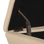 Banc de rangement SAFAVIEH Gigi en lin crème - 91,4 cm L x 48,3 cm P x 53,3 cm H