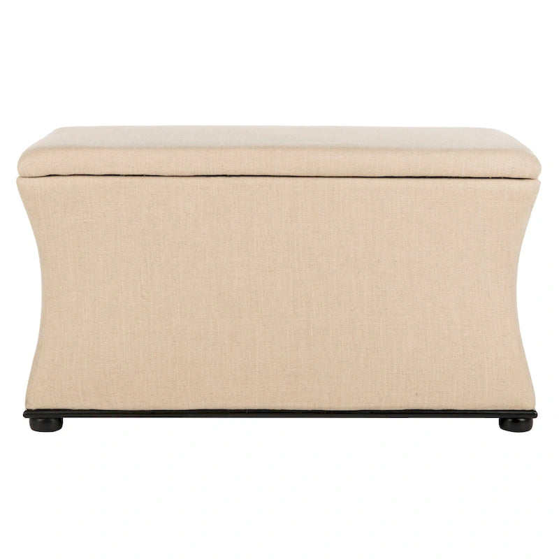 Banc de rangement SAFAVIEH Gigi en lin crème - 91,4 cm L x 48,3 cm P x 53,3 cm H