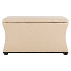 Banc de rangement SAFAVIEH Gigi en lin crème - 91,4 cm L x 48,3 cm P x 53,3 cm H