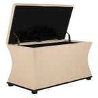 Banc de rangement SAFAVIEH Gigi en lin crème - 91,4 cm L x 48,3 cm P x 53,3 cm H