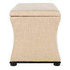 Banc de rangement SAFAVIEH Gigi en lin crème - 91,4 cm L x 48,3 cm P x 53,3 cm H