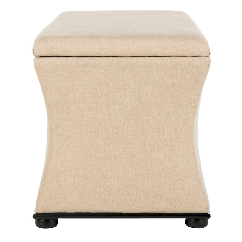 Banc de rangement SAFAVIEH Gigi en lin crème - 91,4 cm L x 48,3 cm P x 53,3 cm H