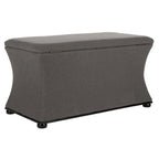 Banc de rangement SAFAVIEH Gigi en lin crème - 91,4 cm L x 48,3 cm P x 53,3 cm H