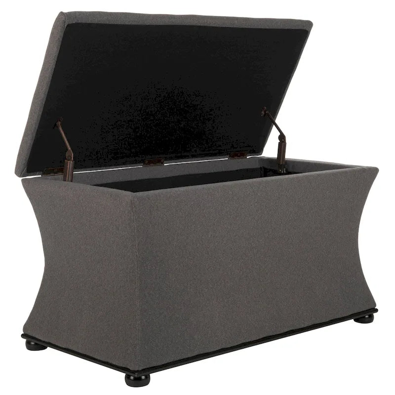 Banc de rangement SAFAVIEH Gigi en lin crème - 91,4 cm L x 48,3 cm P x 53,3 cm H