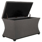 Banc de rangement SAFAVIEH Gigi en lin crème - 91,4 cm L x 48,3 cm P x 53,3 cm H