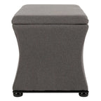 Banc de rangement SAFAVIEH Gigi en lin crème - 91,4 cm L x 48,3 cm P x 53,3 cm H