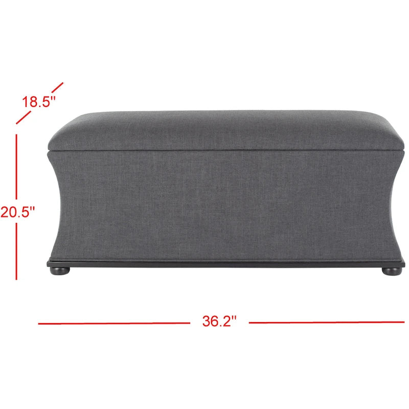 Banc de rangement SAFAVIEH Gigi en lin crème - 91,4 cm L x 48,3 cm P x 53,3 cm H