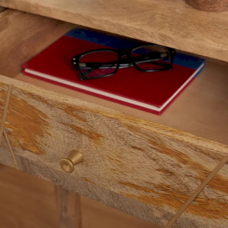 Banc moderne SAFAVIEH Tempie à 2 tiroirs avec assise rembourrée - 109 cm L x 38 cm P x 53 cm H