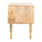 Banc moderne SAFAVIEH Tempie à 2 tiroirs avec assise rembourrée - 109 cm L x 38 cm P x 53 cm H