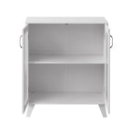 Meuble de rangement moderne pour salle de bain avec portes en verre et étagère réglable