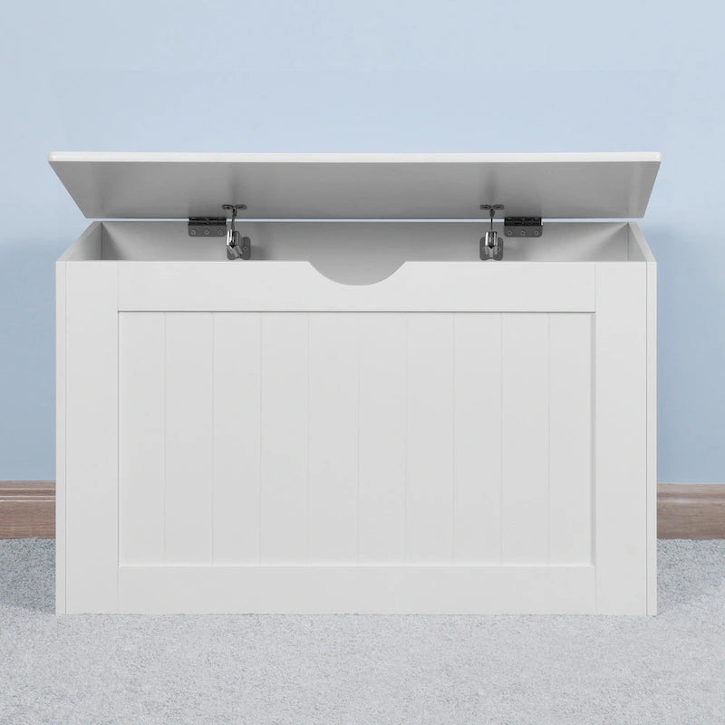 Armoire de rangement d'entrée à couvercle relevable avec charnières de sécurité