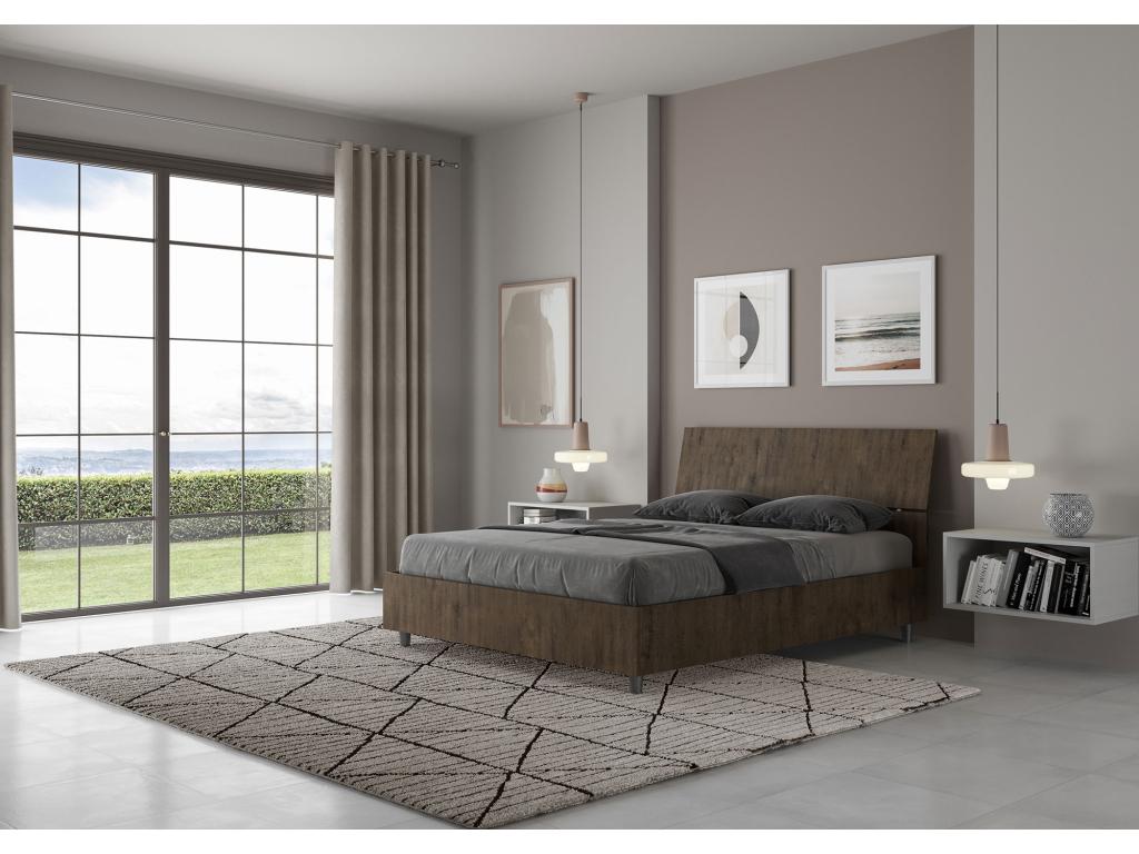 Lit marron, 140 x 190 cm