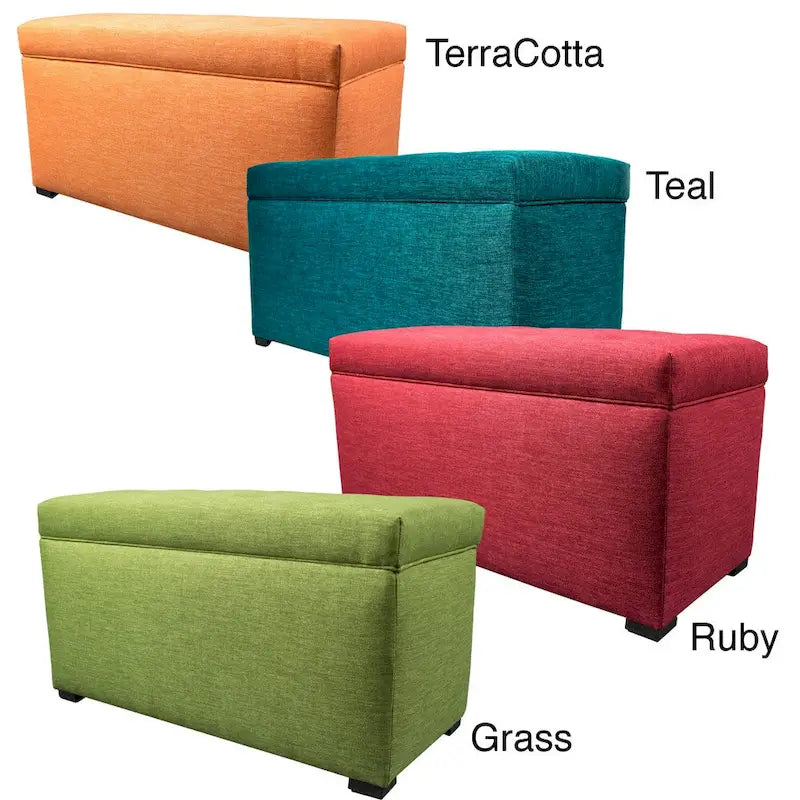 Banc coffre de rangement MJL Furniture Angela à 8 boutons capitonnés