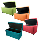 Banc coffre de rangement MJL Furniture Angela à 8 boutons capitonnés