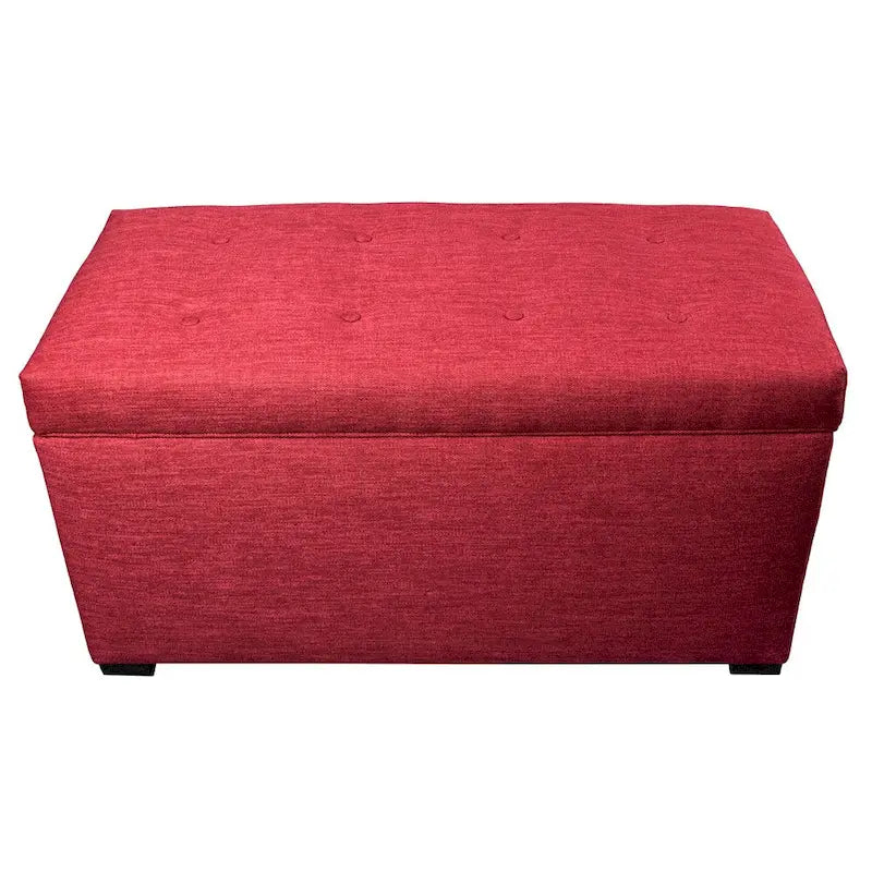 Banc coffre de rangement MJL Furniture Angela à 8 boutons capitonnés