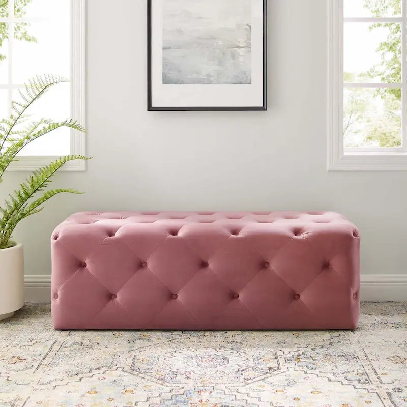 Carson Carrington Ullervad 48-inch Button Tufted Entryway Velvet Bench