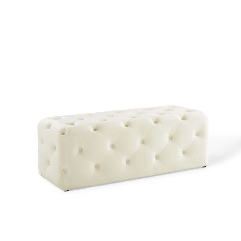 Banc d'entrée en velours capitonné Carson Carrington Ullervad de 122 cm