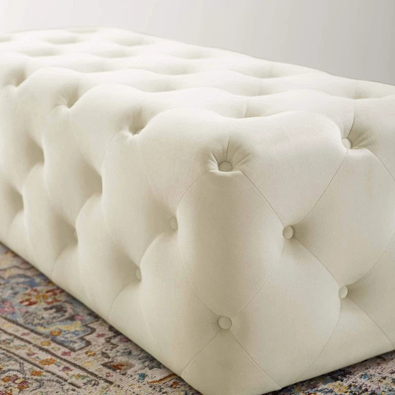 Banc d'entrée en velours capitonné Carson Carrington Ullervad de 122 cm