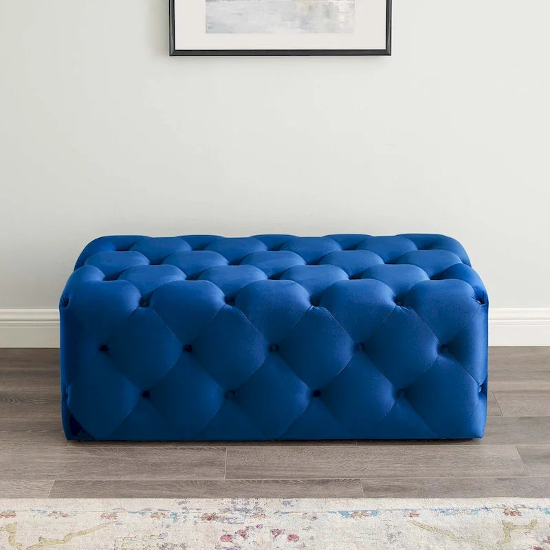Banc d'entrée en velours capitonné Carson Carrington Ullervad de 122 cm