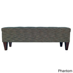 Pouf de rangement long capitonné Brooke à 10 boutons