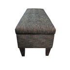 Pouf de rangement long capitonné Brooke à 10 boutons