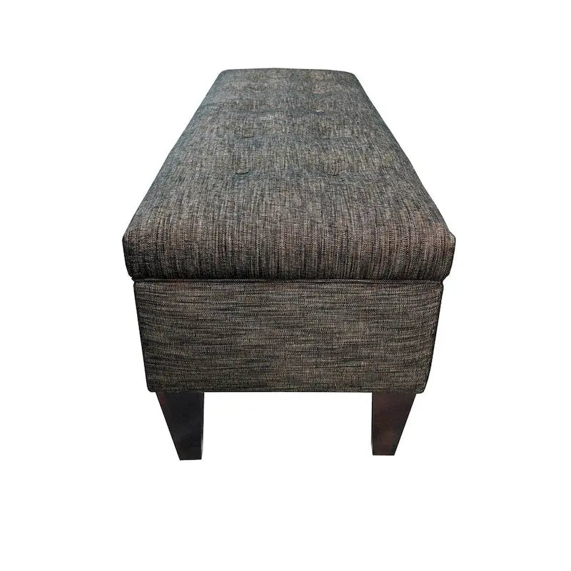 Pouf de rangement long capitonné Brooke à 10 boutons