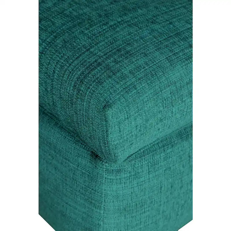 Pouf de rangement long capitonné Brooke à 10 boutons