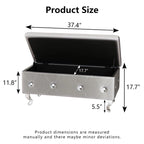 Banc de rangement de 95 cm (37,4 pouces) avec capitonnage à boutons et charnière de sécurité, repose-pieds rabattable pour chambre, salon et entrée