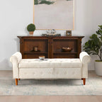 Banc de rangement capitonné à boutons pour chambre à coucher 62