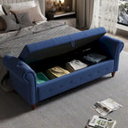 Banc de lit 63 en tissu blanc crème