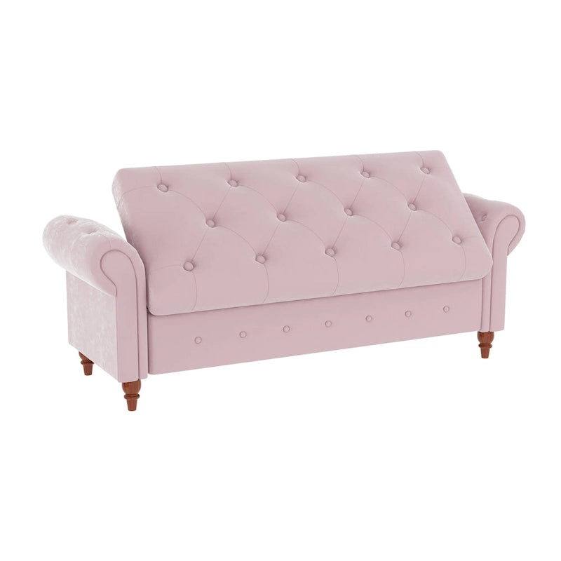Banc de lit 63 en tissu blanc crème