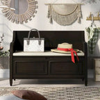 Banc de rangement multifonctionnel en bois massif de style rustique (42 pouces)