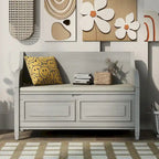 Banc de rangement multifonctionnel en bois massif de style rustique (42 pouces)