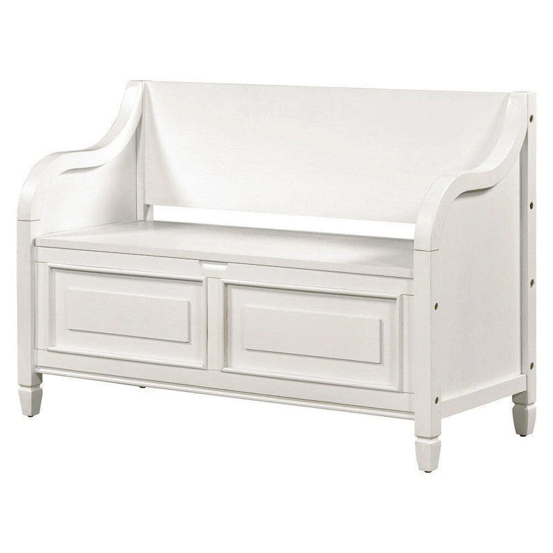 Banc de rangement multifonctionnel en bois massif de style rustique (42 pouces)