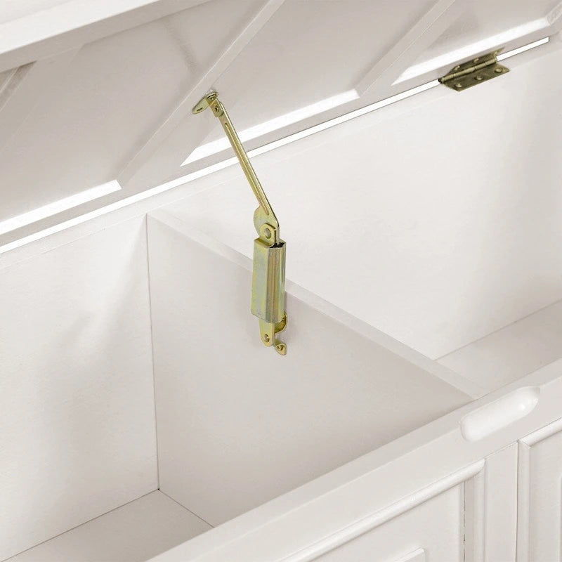 Banc de rangement multifonctionnel en bois massif de style rustique (42 pouces)