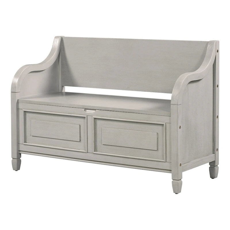Banc de rangement multifonctionnel en bois massif de style rustique (42 pouces)