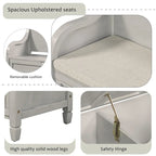 Banc de rangement multifonctionnel en bois massif de style rustique (42 pouces)